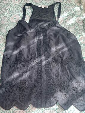 Burning Torch Black Mesh Embroidered Camisole